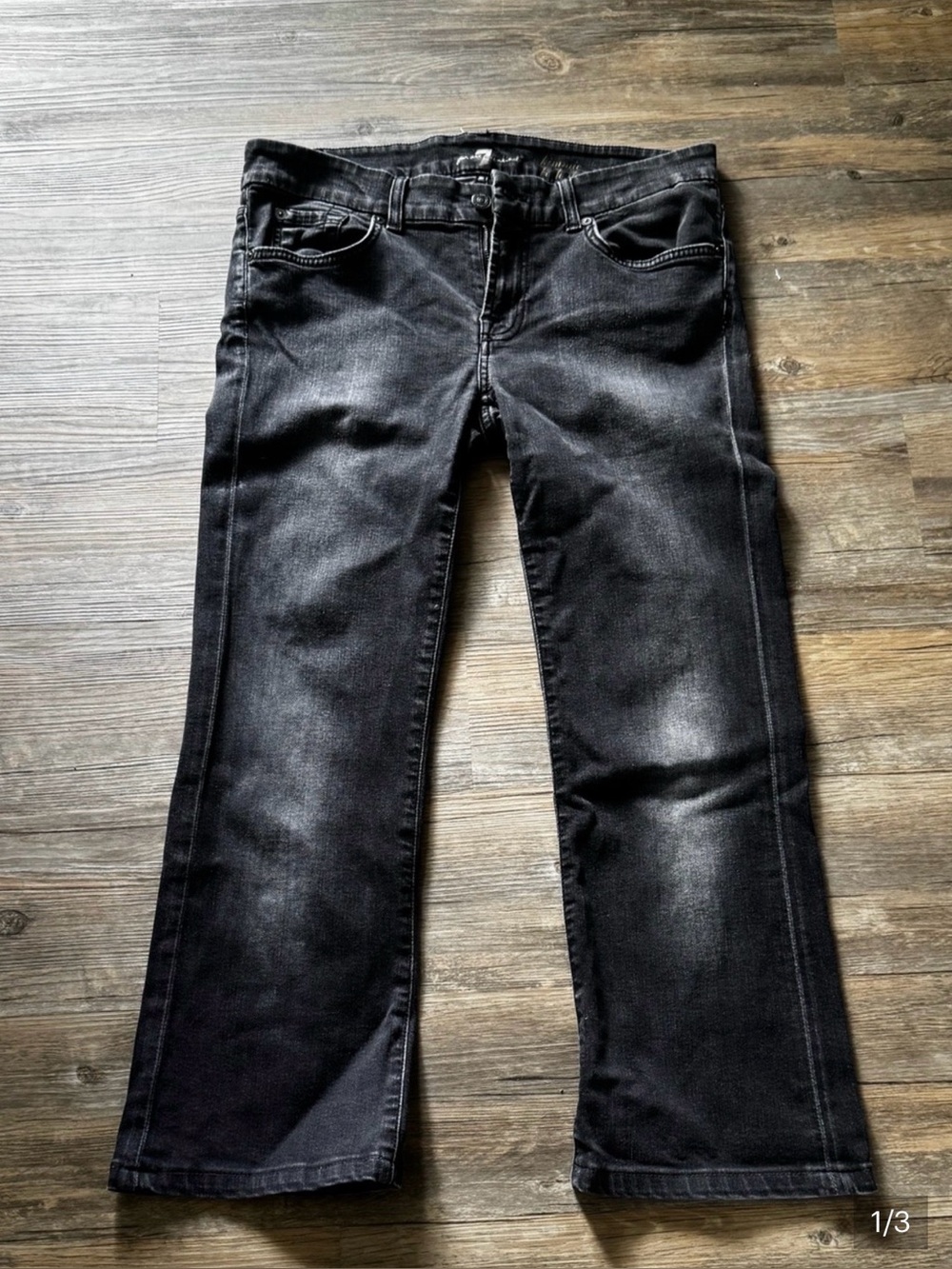 7 For All Mankind Kimmie Black Bootcut Jeans in Size 29